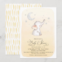 Elefante Stars Lua Amarelo Chá de fraldas Neutro