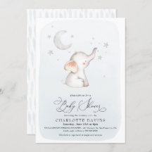 Elefante Stars Lua Dusty Chá de fraldas Blue Boy