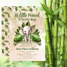 Convite Elefante Um Pequeno Amendoim Está A Caminho Do Chá