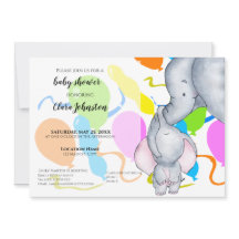 Elefantes De Aquarela, Balões Unisex Chá de fralda