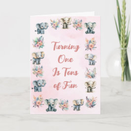 Convite Elefantes e Flores da Selva de Boho no Aniversário