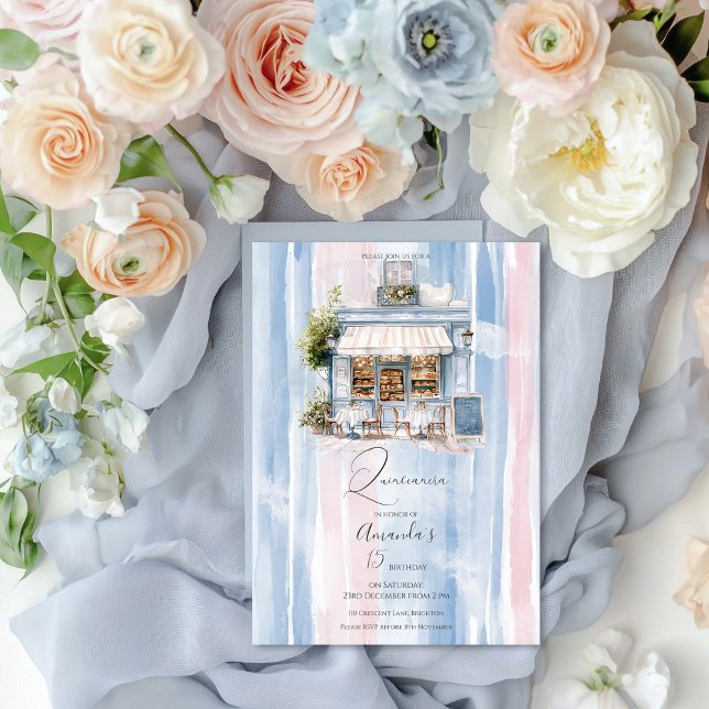 Convite Elegance French Cafe Birthday (Criador carregado)