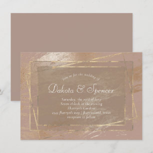 Convite Elegância Bare Casamento por Blush Rosa Dourado