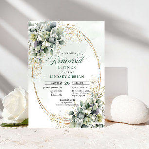 Convite Elegância Boho Jantar de Ensaios Aquarela Eucalipt