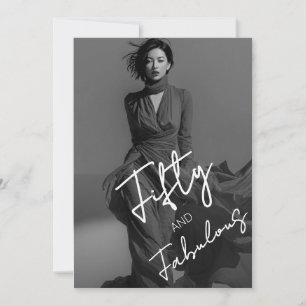 Convite Elegância Chique Foto Preto e Branco Cinquenta e F