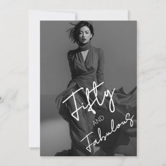 Convite Elegância Chique Foto Preto e Branco Cinquenta e F