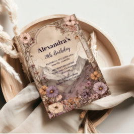 Convite Elegância de Aniversário da Montanha das Flores Si
