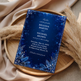 Convite Elegância de Inverno Azul Meia-Noite