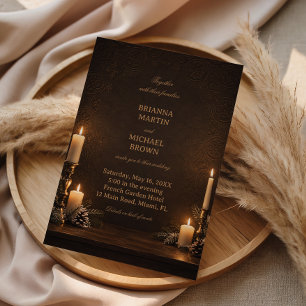 Convite Elegância de uma Noite de Inverno com Velas Antiga