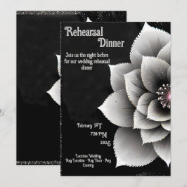 Convite Elegância do eterno: Casamento do Flor Negro e Sil