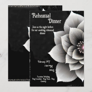 Convite Elegância do eterno: Casamento do Flor Negro e Sil