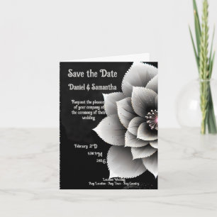 Convite Elegância do eterno: Casamento do Flor Negro e Sil