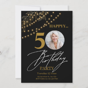 Convite Elegância do ouro: 50ª Celebração de Aniversário