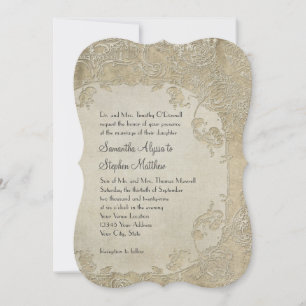Convite Elegância do vintage que Wedding o damasco floral
