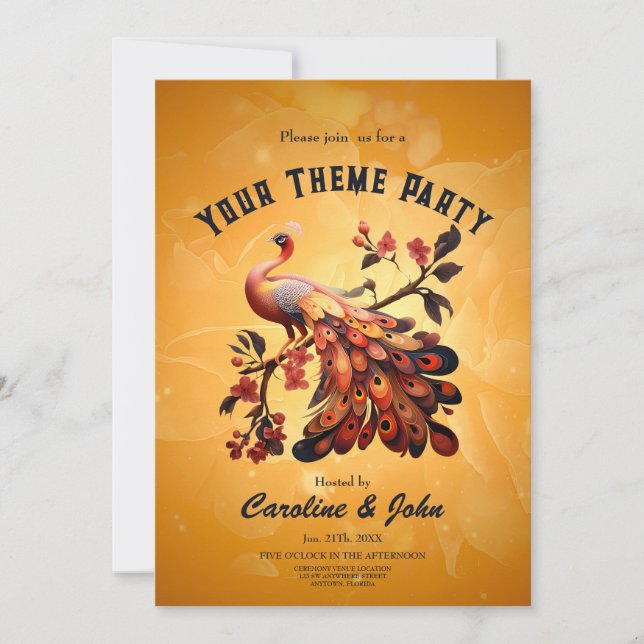 Convite Elegância em penas (Frente)