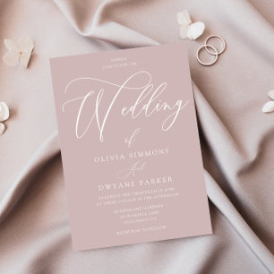 Convite Elegância eterno: Casamento Moderno com Blush Rosa