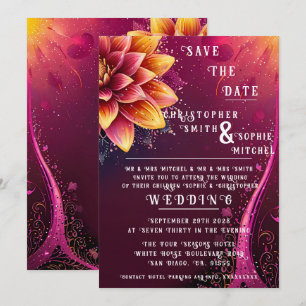 Convite Elegância Floral Radiante - Festa de casamento