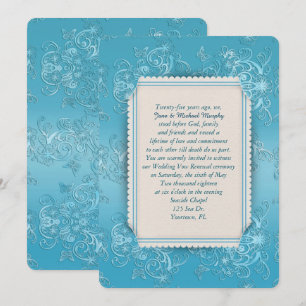 Convite elegância gravada do quadro de turquesa