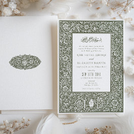 Convite Elegância Islâmica William Morris Inspirou Casamen