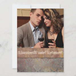 Convite Elegância Italiana Vintage Tuscan Damask