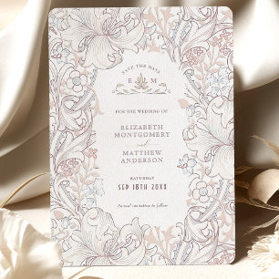 Convite Elegância Lírio Dourado William Morris Salve a Dat