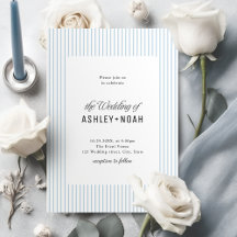 Elegância Listrada Azul Empoeirada Casamento Cláss