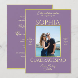 Convite Elegância moderna, foto do 40º aniversário