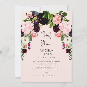 Convite Elegância no Chá de panela Floral do Ar Blush