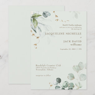Convite Elegância Noiva Pais Casamento Light Sage