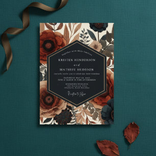 Convite Elegância Outonal Floral Siena Casamento