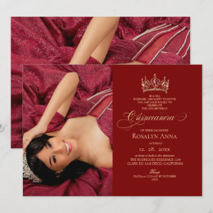 Convite Elegância Red Princess Quinceañera Foto