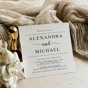 Convite Elegância Simples   Chá Casais preto e branco