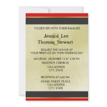 Elegância Simples Vermelha, Preta e Dourada