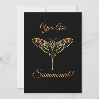 Convite Elegância Sombria - Preto e Dourado