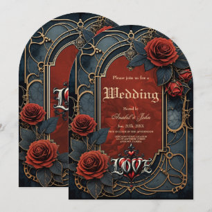 Convite Elegância steampunk vintage rosas do amor em mecan