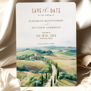 Convite Elegância Toscana Salve a Data Campo Italiano