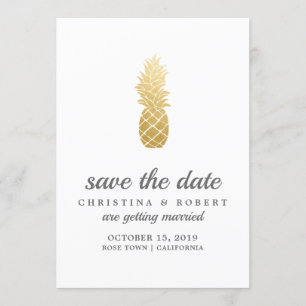 Convite Elegância Tropical   Abacaxi Save The Date