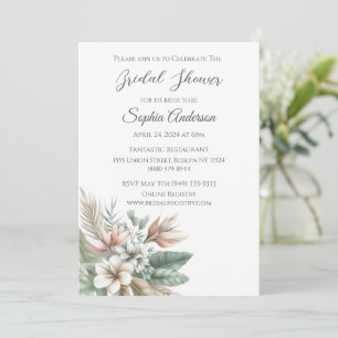 Convite Elegância tropical aquarela- Chá de panela-