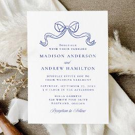 Convite Elegância Vintage Arco Azul Antigo Casamento