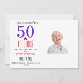 Convite Elegant 50 & Fabulous Birthday