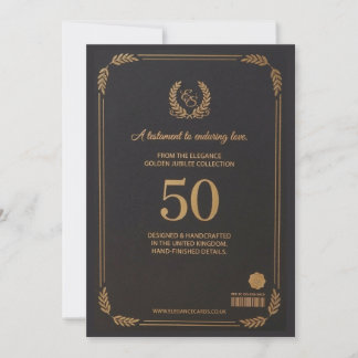 Convite Elegant 50th Wedding Anniversary Card