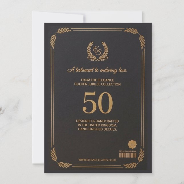 Convite Elegant 50th Wedding Anniversary Card (Frente)