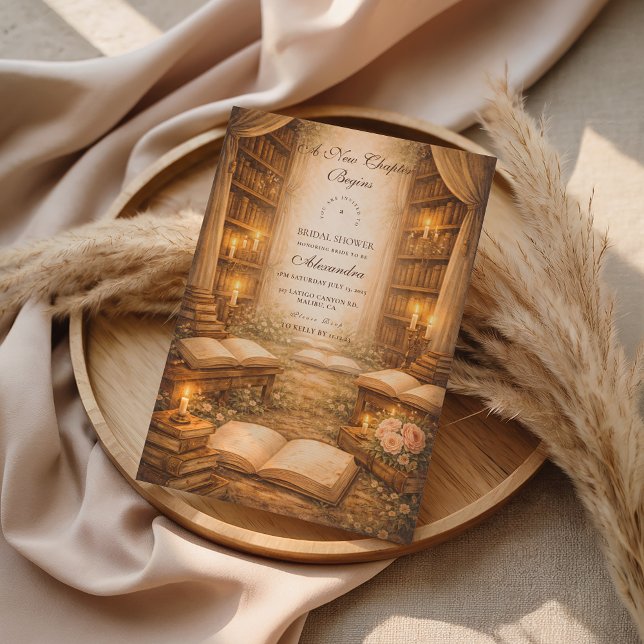 Convite Elegant A New Chapter Bridal Shower (Criador carregado)