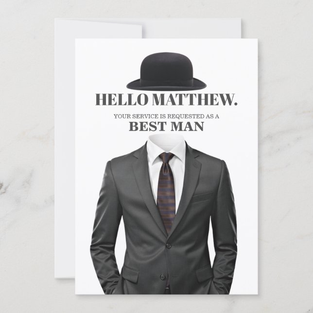 Convite Elegant and Modern Wedding Best Man Proposal Card (Frente)