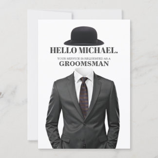 Convite Elegant and Modern Wedding Groomsman Proposal Card