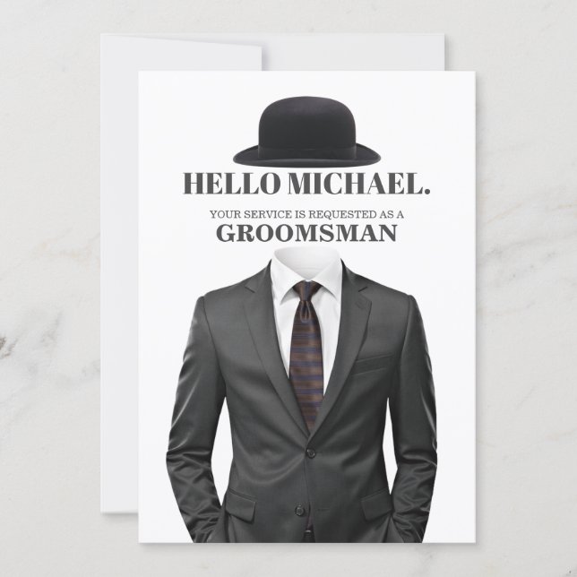 Convite Elegant and Modern Wedding Groomsman Proposal Card (Frente)