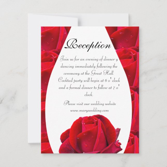 Convite elegant and romantic red roses (Frente)
