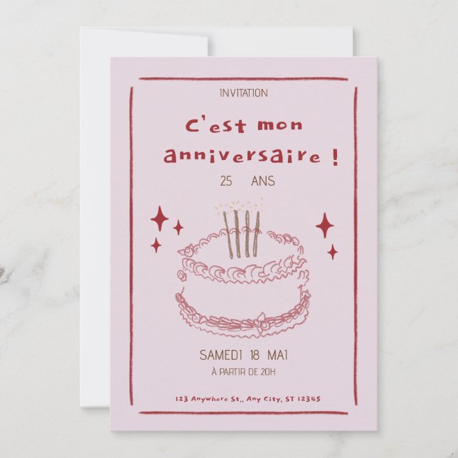 Convite Elegant Anniversary Invitation Design (Frente)
