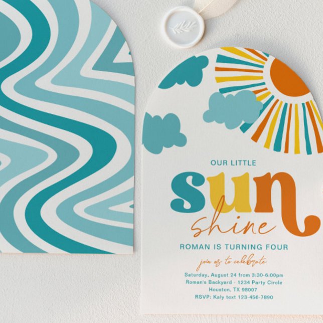 Convite Elegant Arch Sun Birthday Invitation (Criador carregado)