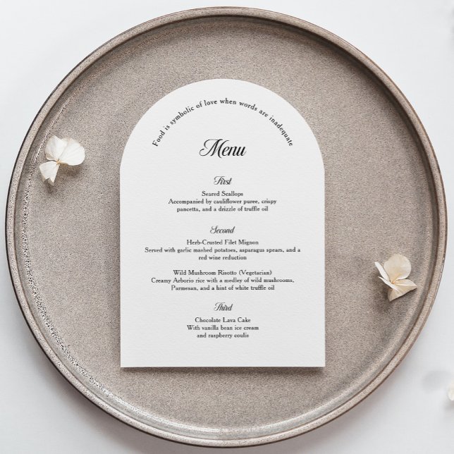 Convite Elegant Arch Wedding Menu Card (Criador carregado)
